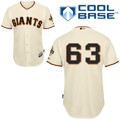 Jean Machi #63 MLB Jersey-San Francisco Giants Men's Authentic Home White Cool Base Baseball Jersey